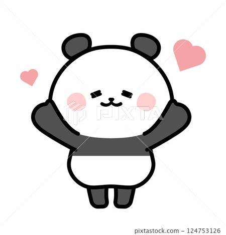 Banzai happy panda illustration Banzai happy panda illustration 124753126