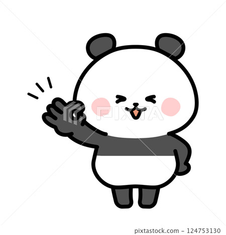 熊貓做出「OK」手勢的插圖 熊貓做出「OK」手勢的插圖 124753130