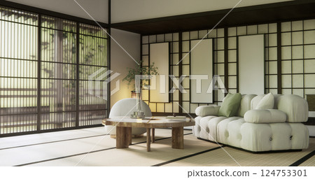 sofa armchair minimalist design muji style.3D rendering 124753301
