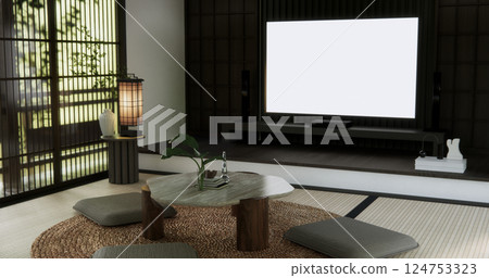 Japan Room Design Japanese style. 3D rendering Japan Room Design Japanese style. 3D rendering 124753323