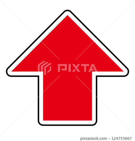 Simple upward red arrow Simple upward red arrow 124753667