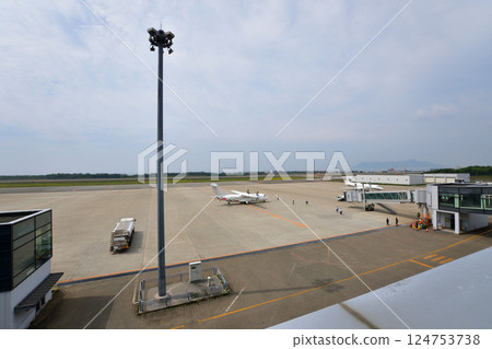 Landing at Hakodate Airport and the airport scenery Landing at Hakodate Airport and the airport scenery 124753738