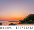 Rock formations and sunset on the west coast of Okinawa Rock formations and sunset on the west coast of Okinawa 124754238