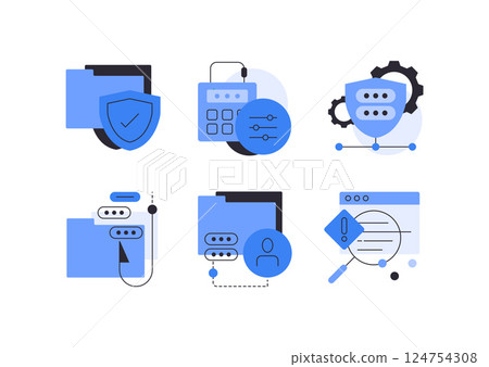 Cyber security. Scam and phishing. Flat illustration 124754308