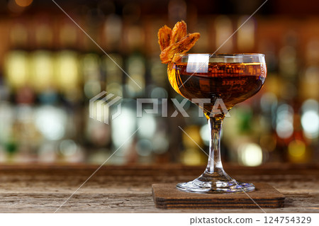 Strong cocktail on the bar 124754329