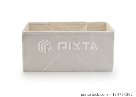 Textile box isolated on white. 124754362