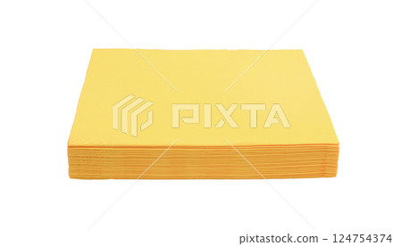 Several paper table napkins isolated on white. 124754374