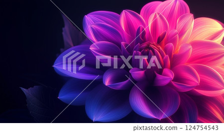 Vibrant Arrangement of Colorful Flowers Against a Dark Background Showcasing Artistic Floral Design 124754543