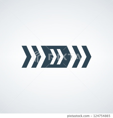 Abstract chevron Arrow Icon Illustrating Direction and Progress on White Background Abstract chevron Arrow Icon Illustrating Direction and Progress on White Background 124754865