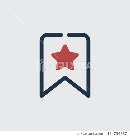 Bookmark Icon with a Star for Favorites or Saved Content Bookmark Icon with a Star for Favorites or Saved Content 124754887