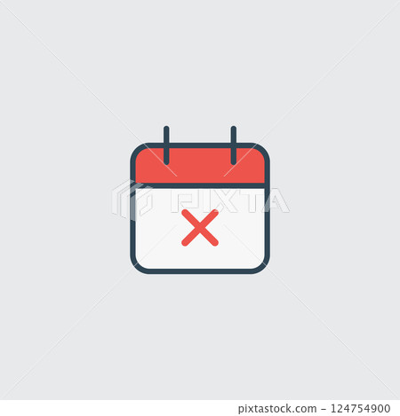 Minimalist Calendar Icon Representing a Cancelled or Rescheduled Event 124754900