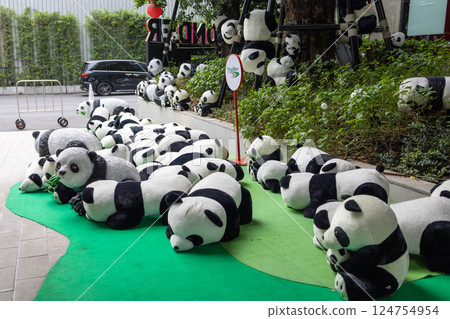 panda bear decoration at Emsphere a Luxury Shopping Mall. 124754954