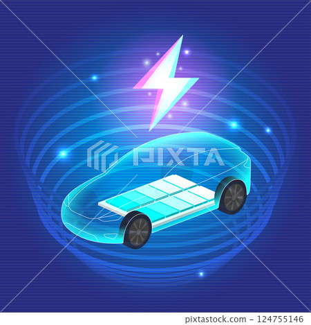 Futuristic EV Car Charging at Electric Station Concept 124755146