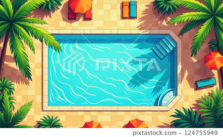 Serene pool scene. 124755949