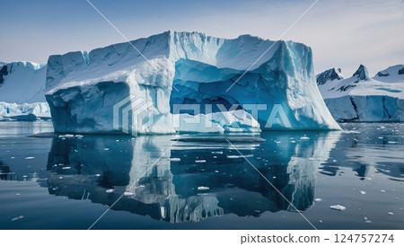 Floating Iceberg with Transparent Blue Tint 124757274