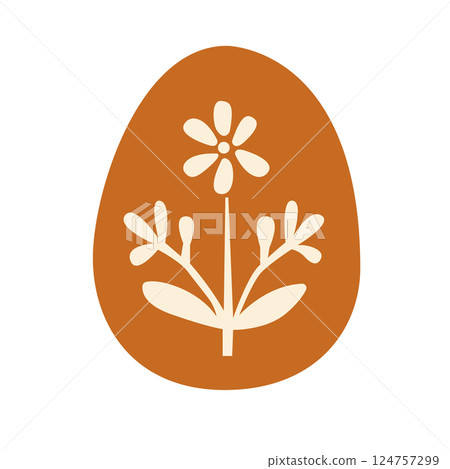 Decorative Easter Egg with Floral Pattern Decorative Easter Egg with Floral Pattern 124757299