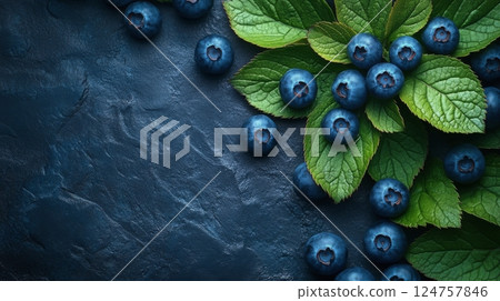 Fresh Blueberries Glistening in Sunlight on a Summer Morning in a Vibrant Orchard 124757846