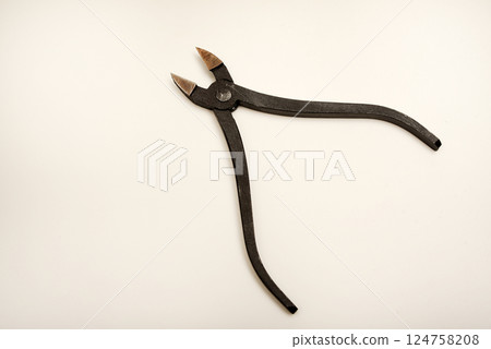 Metal wire cutters for electronics. A tool for cutting wires. 124758208