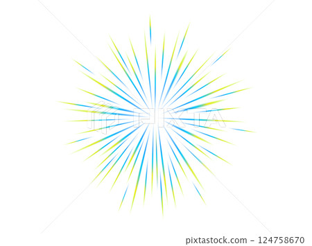 Comic blur colorful motion lines with radial focus for high energy effects. Graphic high speed explosion. Comic High Speed Ray, design for manga and anime schedule . Vector. 124758670