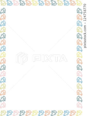 Holy angel religious frame. Cute cartoon new year holidays frame with empty space for your text 124758770