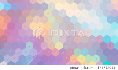 Soft pastel abstract background with 3D hexagonal pattern 124758953