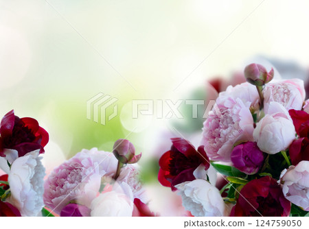 Rose and peony flowers 124759050