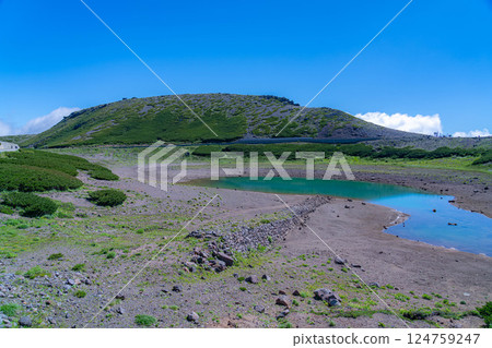 [Mountain material] Tsurugaike Pond on Mt. Norikura in summer [Nagano Prefecture] 124759247