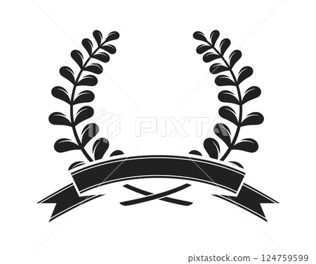 Black award laurel wreath branches Black award laurel wreath branches 124759599
