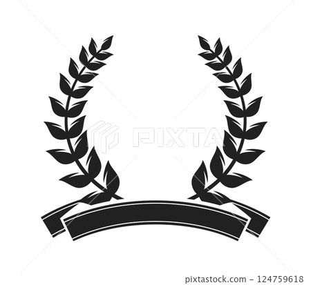 Award laurel foliate black silhouette Award laurel foliate black silhouette 124759618