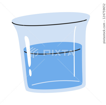Chemical glass hand-drawn laboratory equipment 124759652