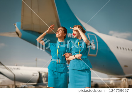 Vintage Airline Flight Attendants by Airplane A nostalgic look at aviation history Vintage Airline Flight Attendants by Airplane A nostalgic look at aviation history 124759667