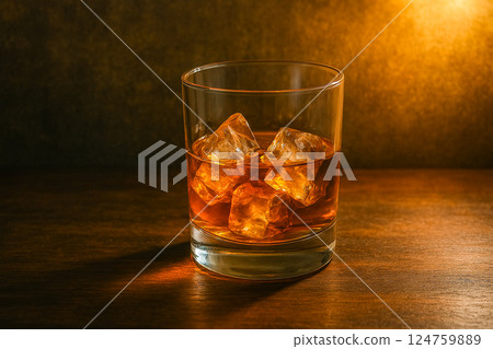加冰的酒杯 124759889