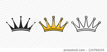 Vector Crown Icons Set. Flat Style Crown Icon Collection. Elegant Crown Icons. Various Royal Crowns Vector Crown Icons Set. Flat Style Crown Icon Collection. Elegant Crown Icons. Various Royal Crowns 124760245