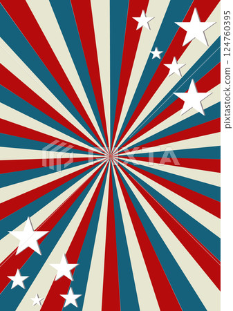Red and blue retro starburst background with white stars Red and blue retro starburst background with white stars 124760395