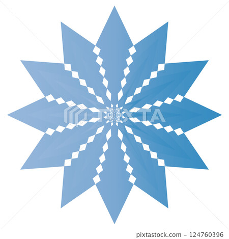 Geometric blue star pattern with gradient effect on white background Geometric blue star pattern with gradient effect on white background 124760396