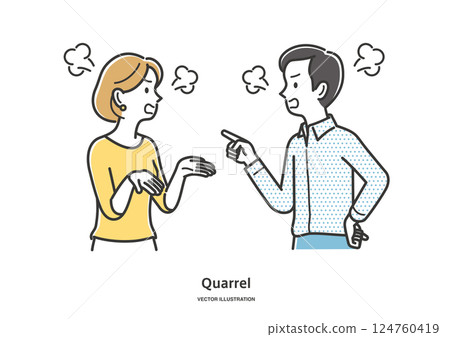 年輕男女爭吵 124760419