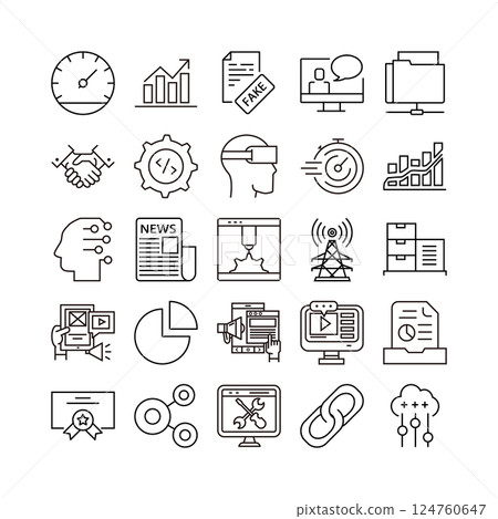 設備人工智能技術圖標集 設備人工智能技術圖標集 124760647