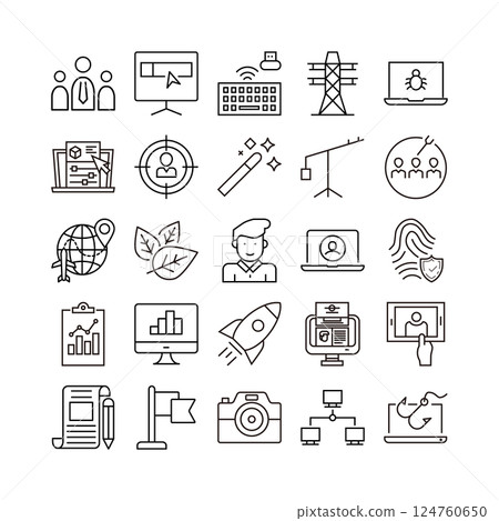 device artificial intelligence technology icon set 124760650