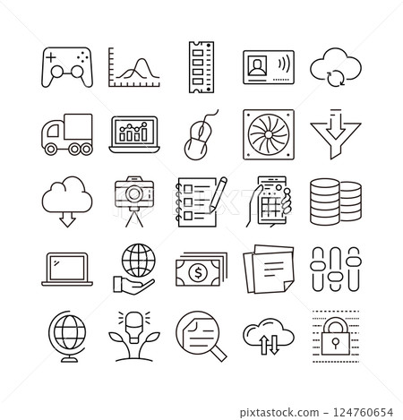 設備人工智能技術圖標集 124760654