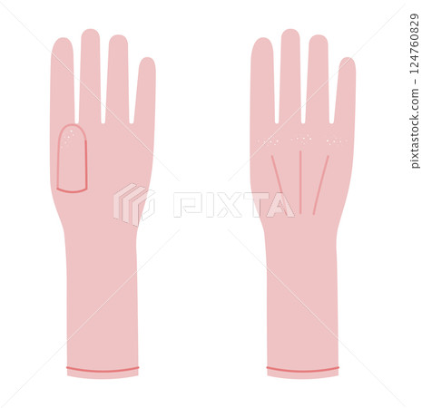 Slip-on Gloves pink cartoon Fashion hand accessory clothing technical illustration garment. Vector front palm back view Slip-on Gloves pink cartoon Fashion hand accessory clothing technical illustration garment. Vector front palm back view 124760829