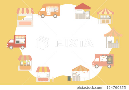 秋季市場框架向量插圖 124760855