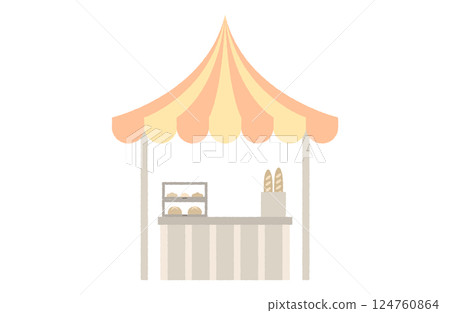 Vector illustration of a stall/food stall Bakery 124760864