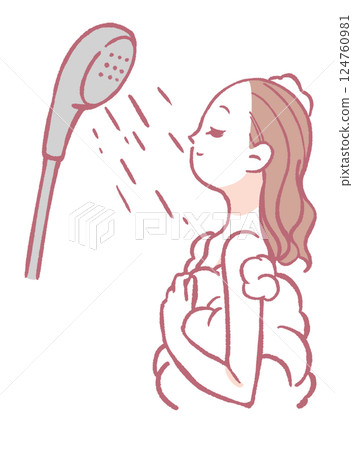Woman taking a shower 124760981