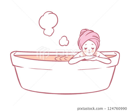 A woman taking a bath A woman taking a bath 124760990