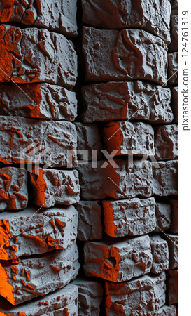Old Wall of Uneven Stones Old Wall of Uneven Stones 124761319