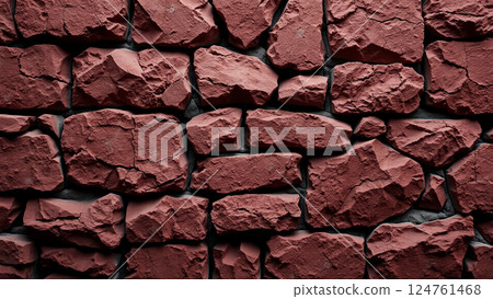 Old wall of uneven burgundy stones Old wall of uneven burgundy stones 124761468
