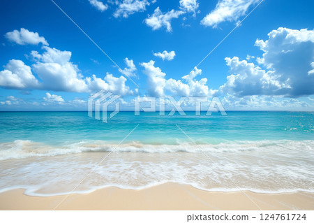 藍天、白沙與地平線 124761724