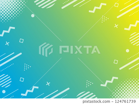 POP geometric pattern frame illustration_yellow and blue POP geometric pattern frame illustration_yellow and blue 124761739