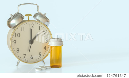 The Drug and clock for medical concept 3d Rendering. 124761847