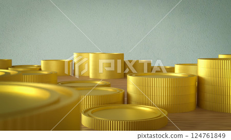 The Gold coins for Business concept 3d Rendering. The Gold coins for Business concept 3d Rendering. 124761849